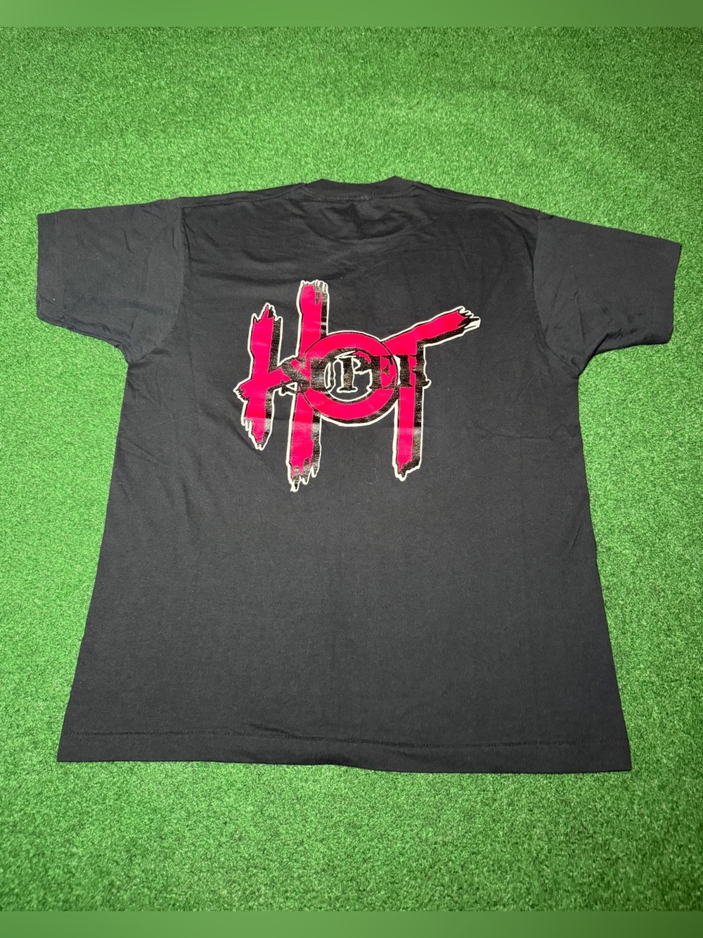 Super Hot Vintage T Shirt 80s 90s Black Graphic L/XL Retro Hip Hop Grunge Shirt
